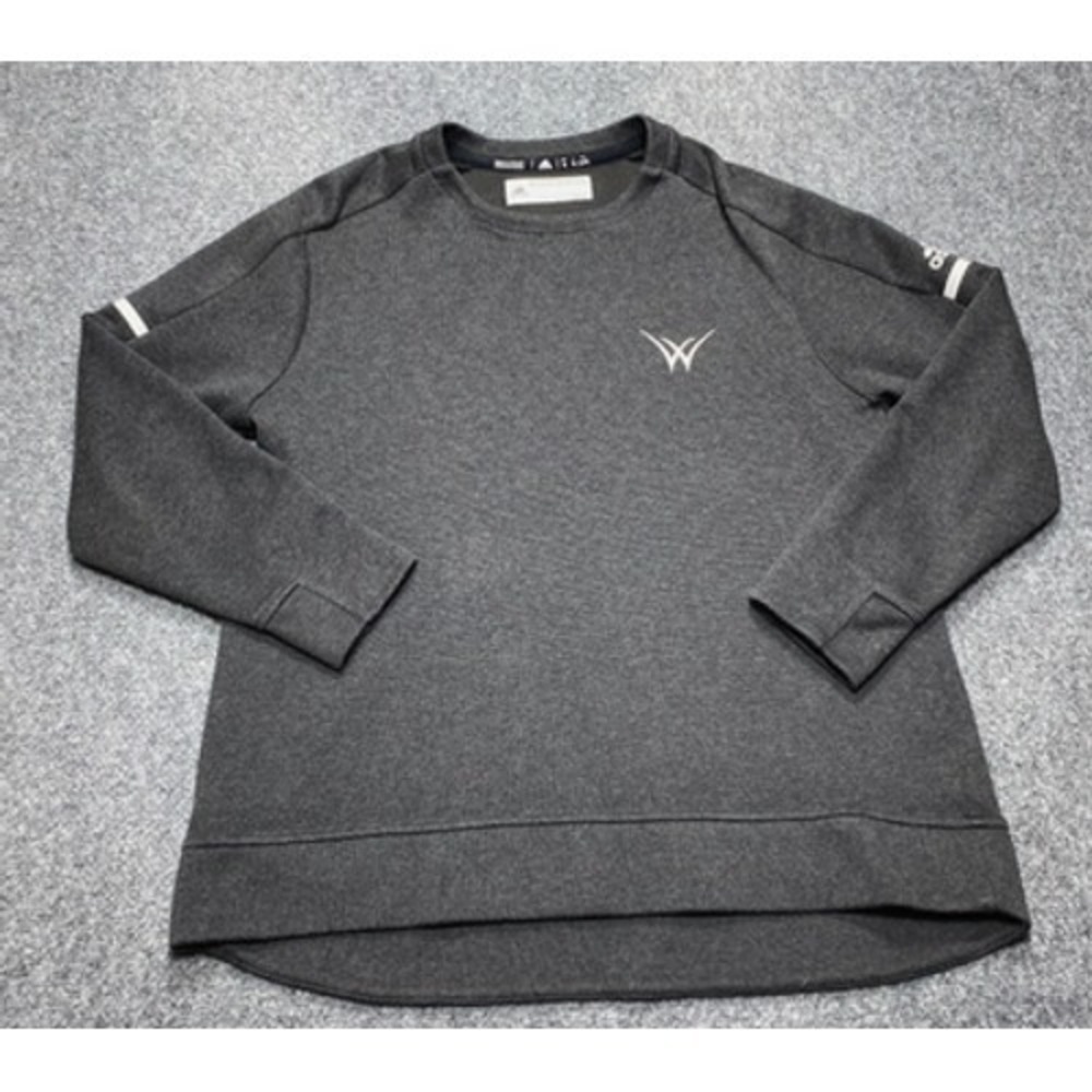 Adidas Sweatshirt Mens XL Charcoal Gray Performance Crew Neck Athletic CZ2140